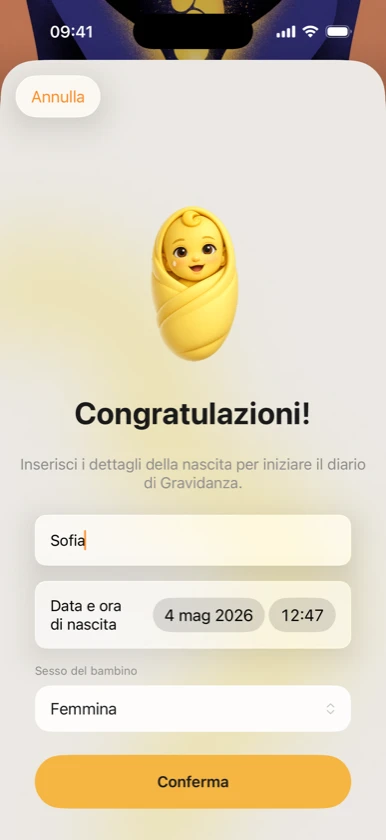 Ribbon Family: registrazione nascita del bambino