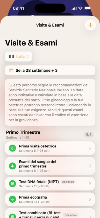 Ribbon Family: calendario visite ed esami gravidanza