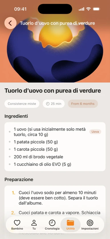Ribbon Family — ricetta tuorlo d'uovo per svezzamento